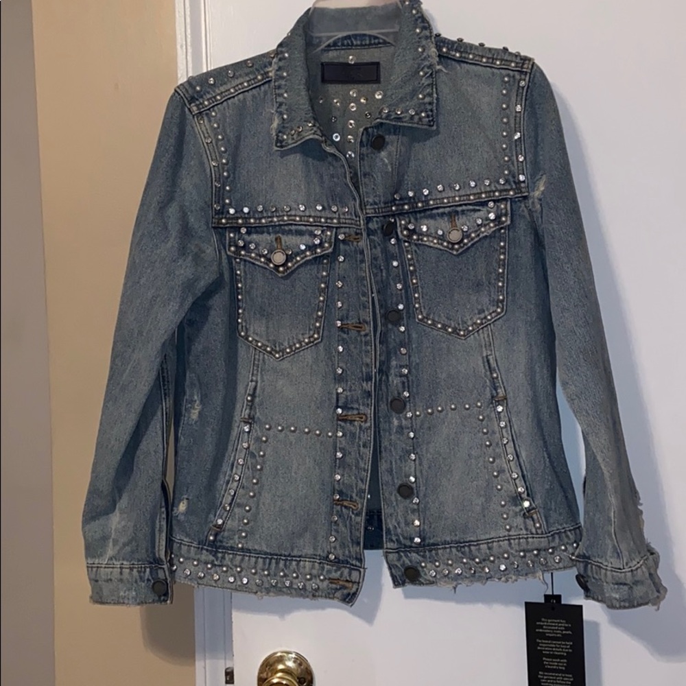 Brand New Blank NYC Embellished Denim Jkt Sz Small